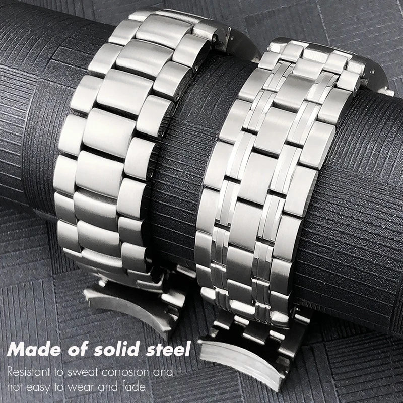 20mm 316L Stainless Steel Watchband for Omega Seamaster 300 Pleanet Ocean 600 Solid 22mm Silver Watch Strap Bracelet Accessories