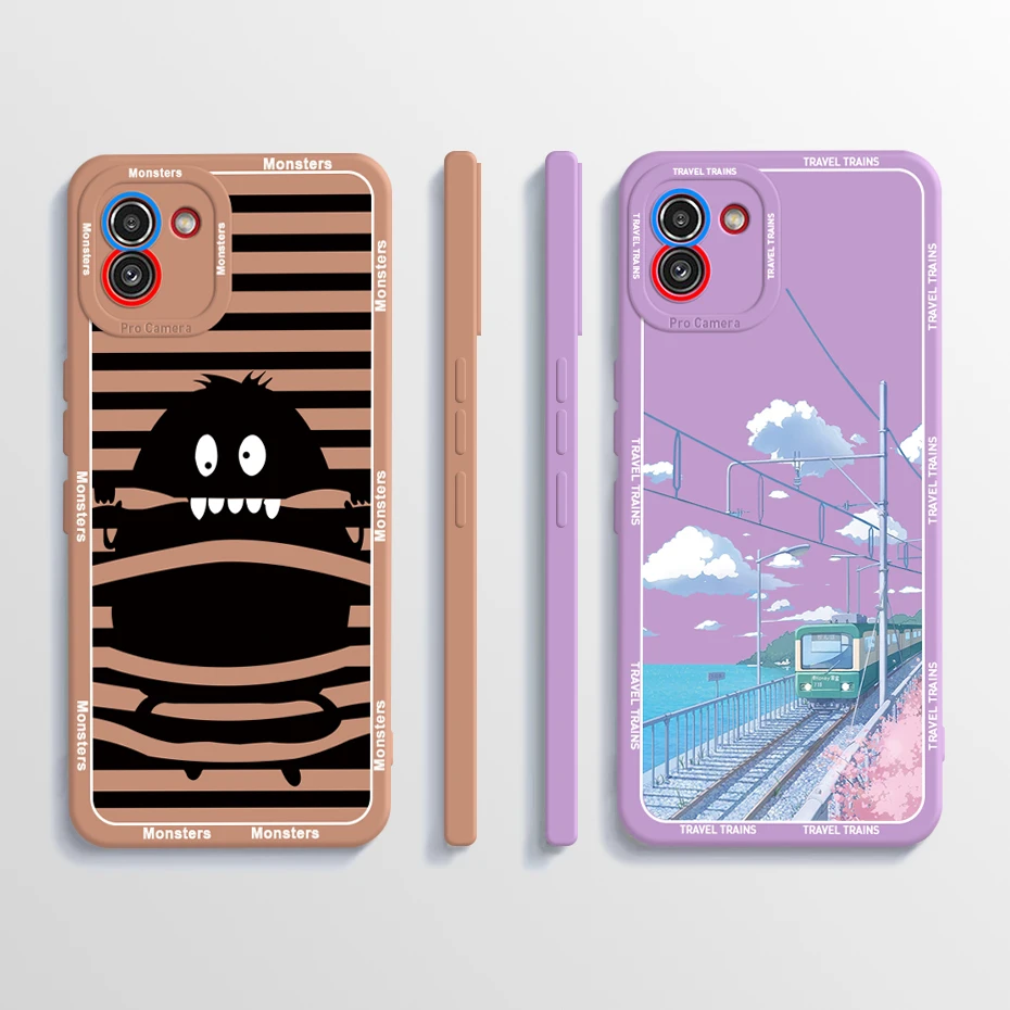 For Samsung Galaxy A03 Core Case A032F Liquid Soft Silicone Cute Panda Cover Case For Samsung A03 A 03 Global A035F Funda Bumper