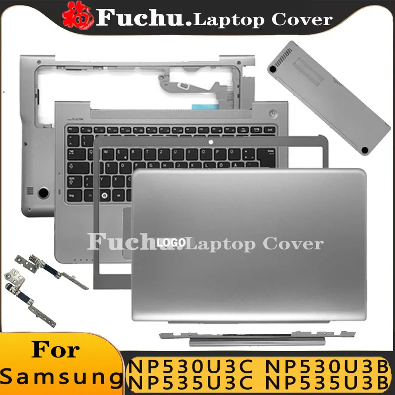 

NEW Case For Samsung NP530U3C NP530U3B NP535U3C NP535U3B LCD Back Cover/Front Bezel/Hinges/Palmrest/Bottom Case Top Case Silver