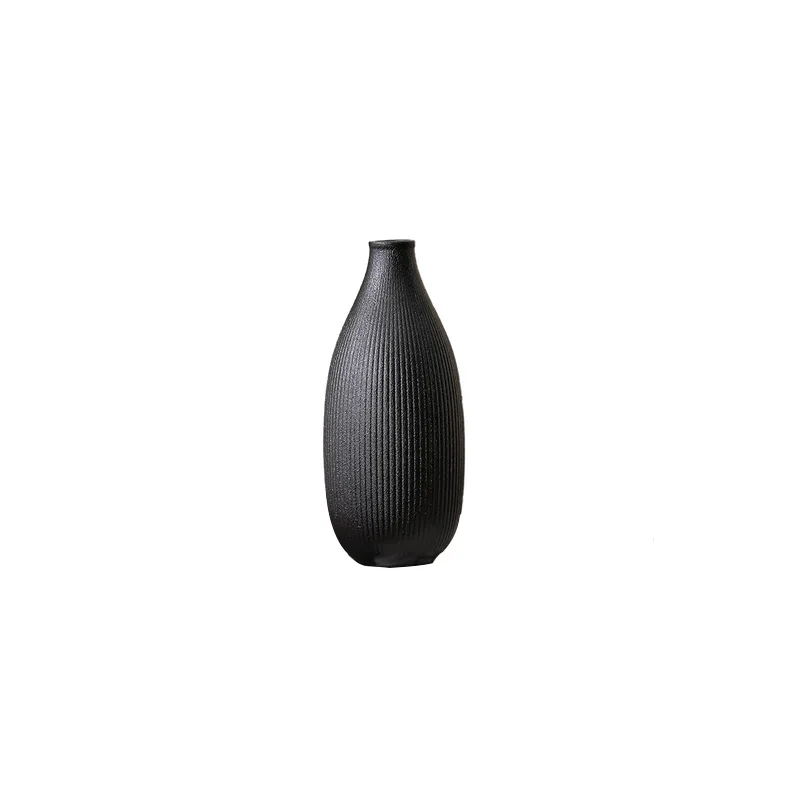 

1PC advanced retro black ceramic vase TV cabinet porch desktop dried flowers flower arrangement ornaments