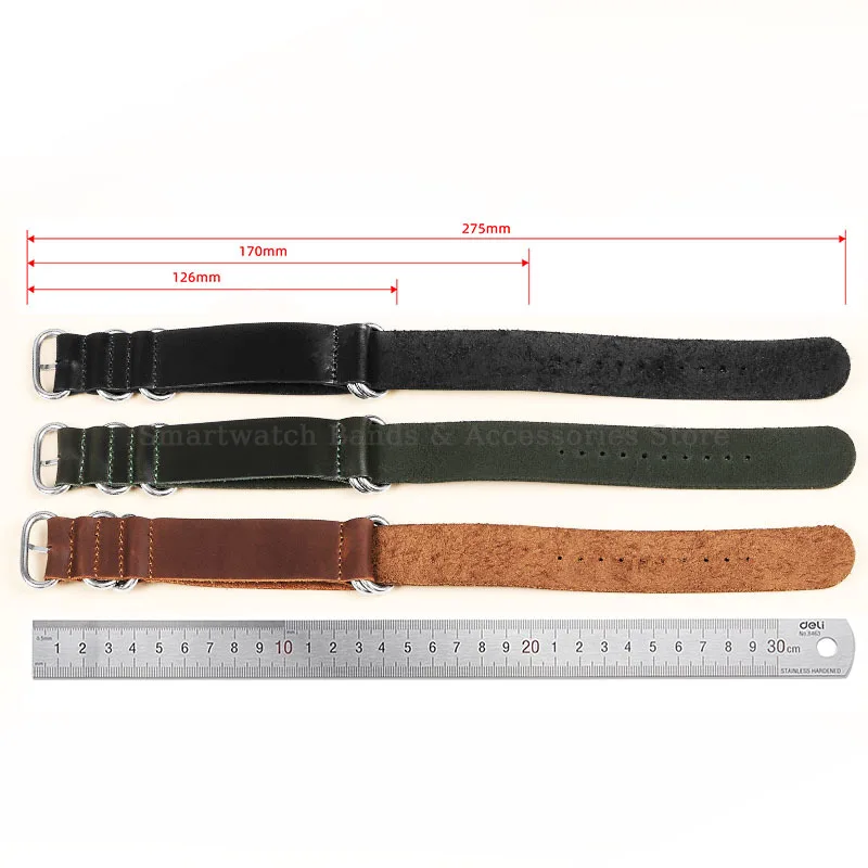 18mm 20mm 22mm 24mm Vintage Cowhide Watch Strap for Rolex for Seiko for Tudor Soft Leather Watch Band Metal Elliptical Buckle