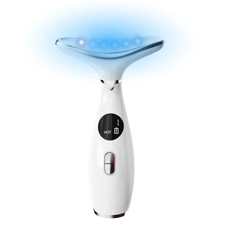 EMS Lights Face Neck Beauty Device Vibration Massage Improve Neck Lines Home Use Face Lifting Machine 3 In 1 Model Anti Wrinkles