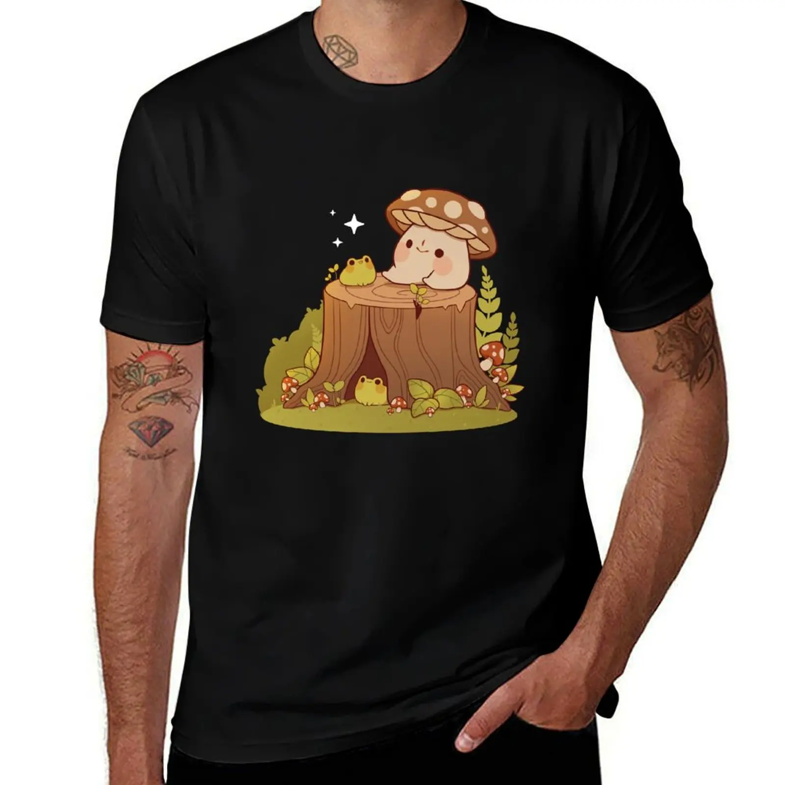 Camiseta para hombre, camisetas por ciento, ranas, seta, algodón pesado para camiseta, camisa de algodón para hombre, reunión 100 para y camiseta para hombre