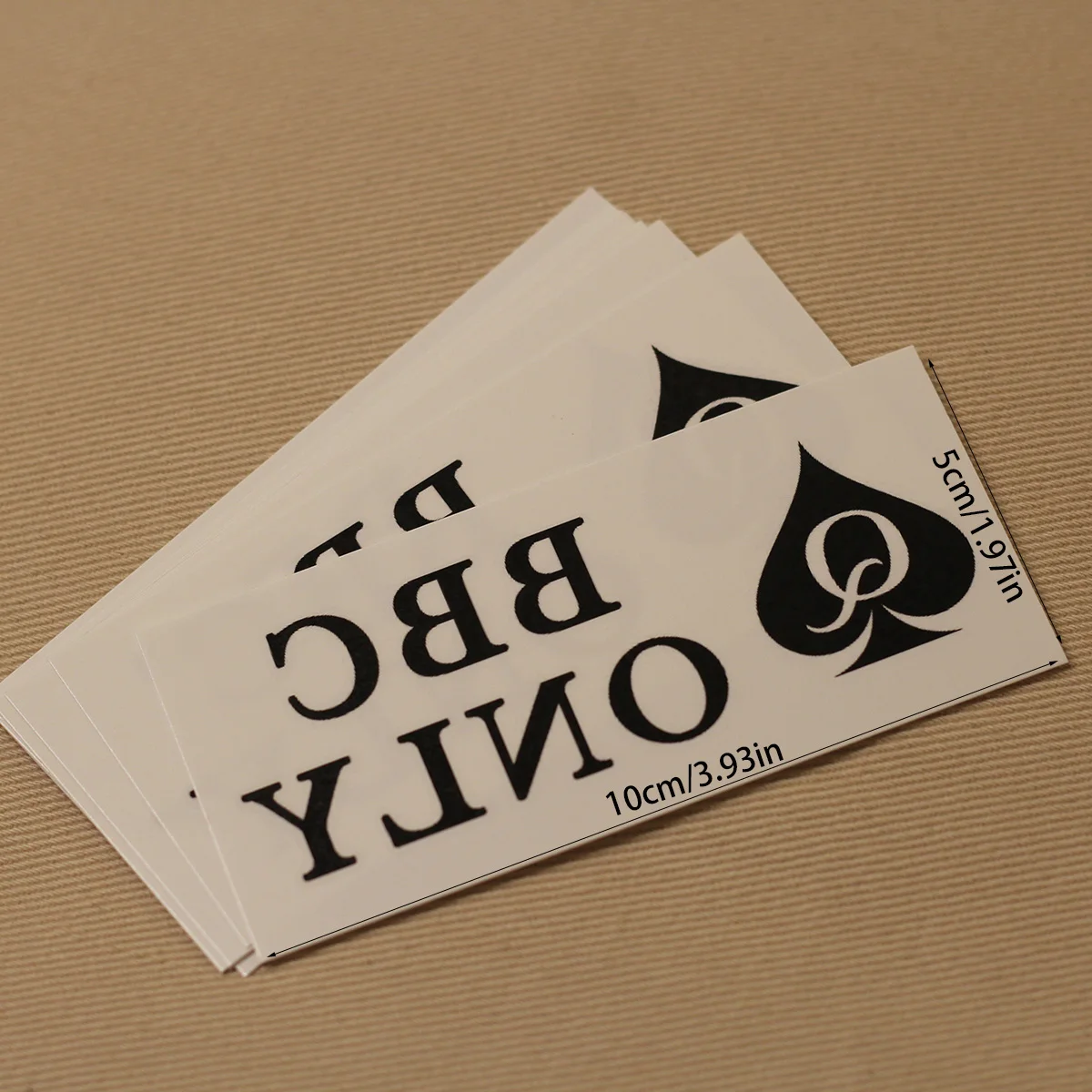 BBC ONLY Q Spade Temporäre Tattoos – 10 Blatt, 10 cm lang, langlebige, wasserfeste Körperkunst-Aufkleber – Detail 1