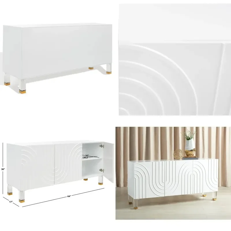 Beige integrated wall-mounted locker apartment living room low tea cabinet living room/kitchen side cabinet