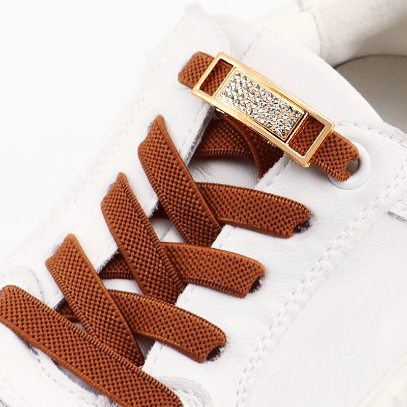 

No Tie Shoe laces Diamond Lock Shoelaces Without ties Elastic Laces Sneakers Kids Adult 0.8cm Flat Shoelace for Shoes 1Pair