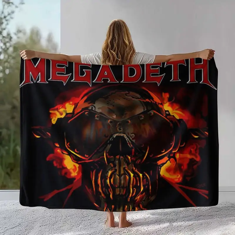 Sign M-Megadeth Heavy Metal Band Soft Flannel Throw Blanket,Cozy Warm Blanket for Bed,Sofa,Living Room,Picnic,Home Decor,Gift