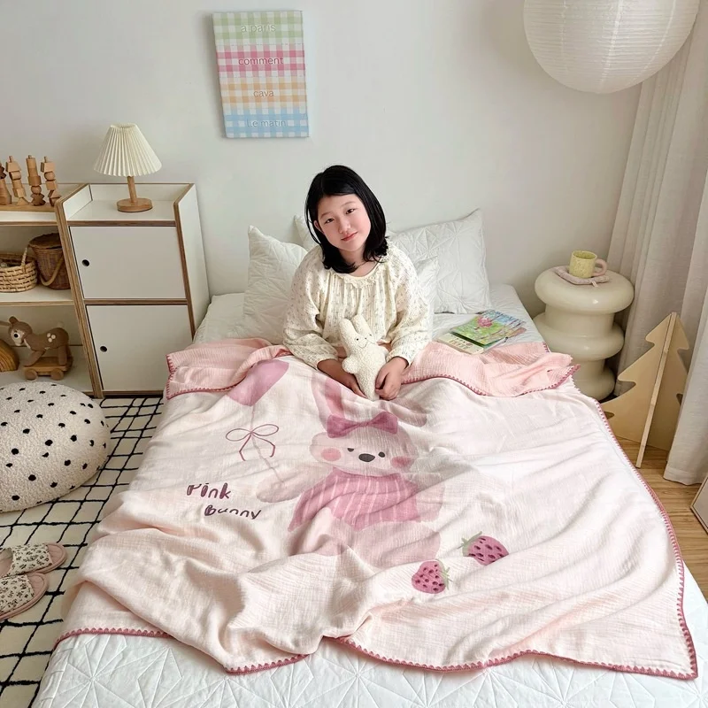 بطانية موسلين للأطفال الصيف طفل الفتيان الفتيات بطانية للسرير القطن لينة التبريد رمي بطانية للأريكة أريكة سرير لحاف