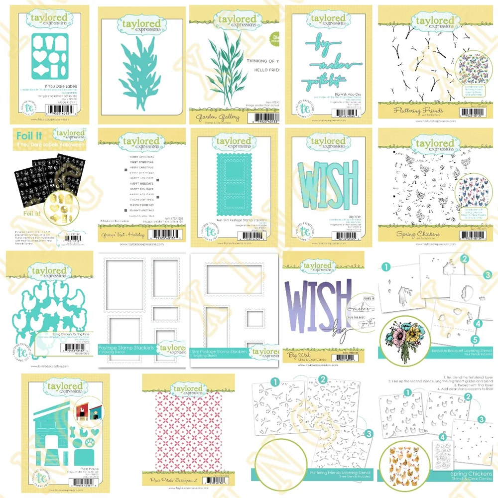 

New Holiday Sentiments Chickens Metal Cutting Dies Stamps Stencil Hot Foil Scrapbook Diary Decoration Template DIY Greeting Card