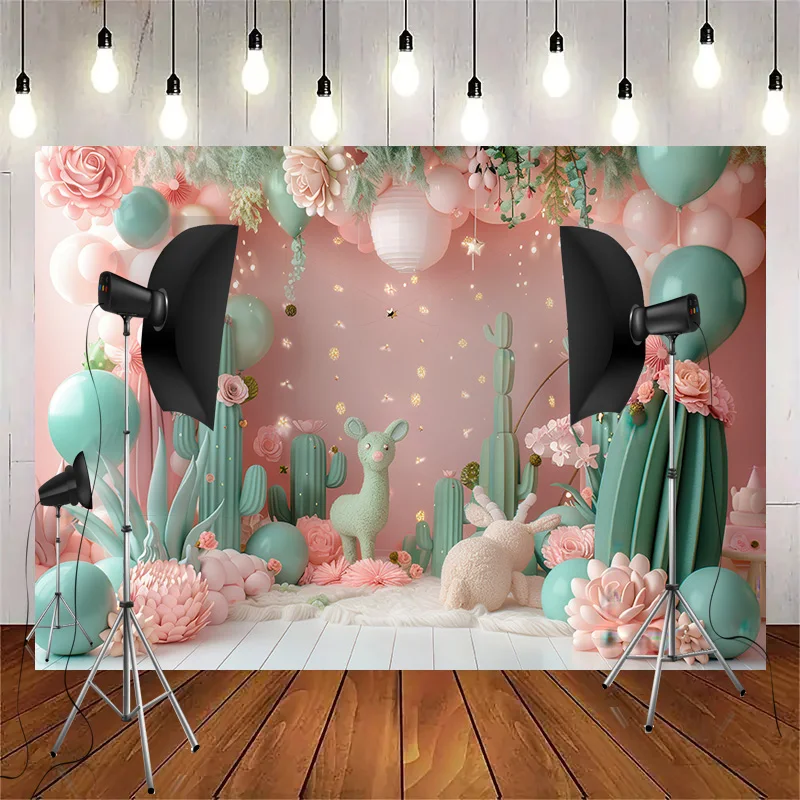 Happy Birthday Party Photography Backdrop Baby Shower Newborn Portrait Colorful Balloon Arch Decor Photo Studio Background AR-05