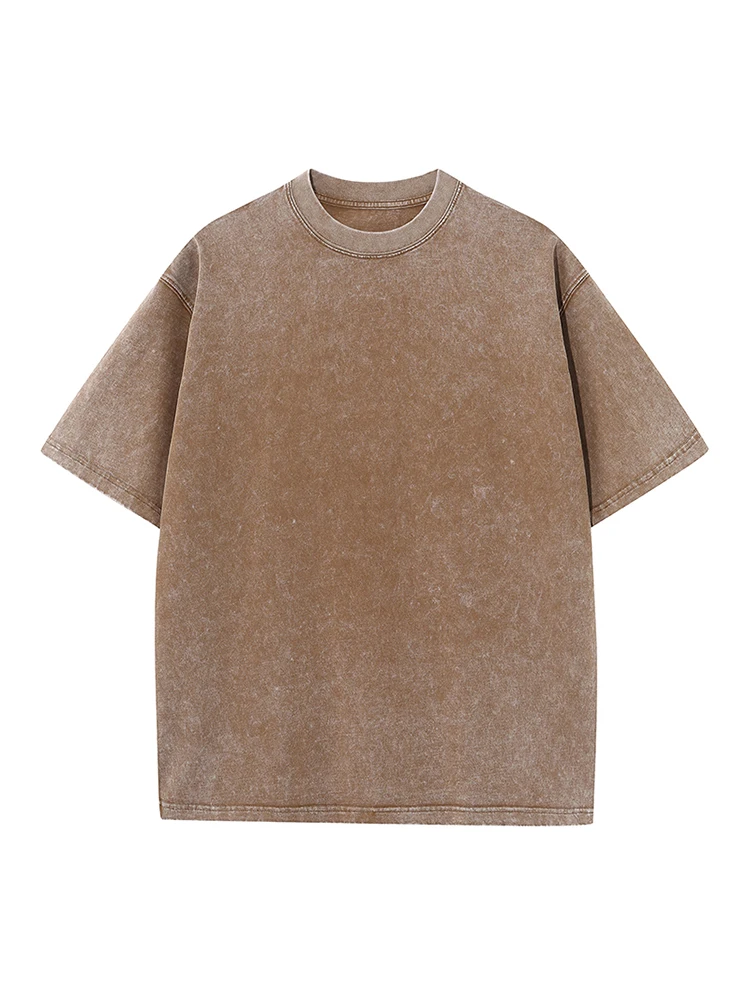 เสื้อยืดซัมเมอร์ 2025 ผ้าคอตตอนหนา 230 กรัม สีวินเทจซีดจาง ไซส์พลัส ยูนิเซ็กซ์ เสื้อยืดพื้นฐาน แขนสั้น ทรงหลวม เหมาะสำหรับออกกำลังกาย