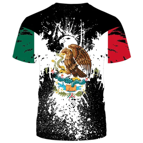 Mexico Flag Eagle 3D Printed Short Sleeve T-shirt