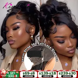 Body Wave Invisi Strap Snug Fit 360 Full Lace Wig Pre-Everything HD Transparent Lace Frontal Wig Glueless Human Hair Ready To Go