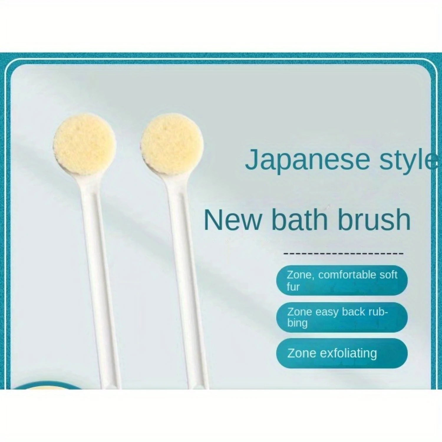 Rückenschrubber, Badebürste mit langem Griff und weichen Borsten für Körperpeeling, Peeling-Bürste, Peeling-Körperwäscher