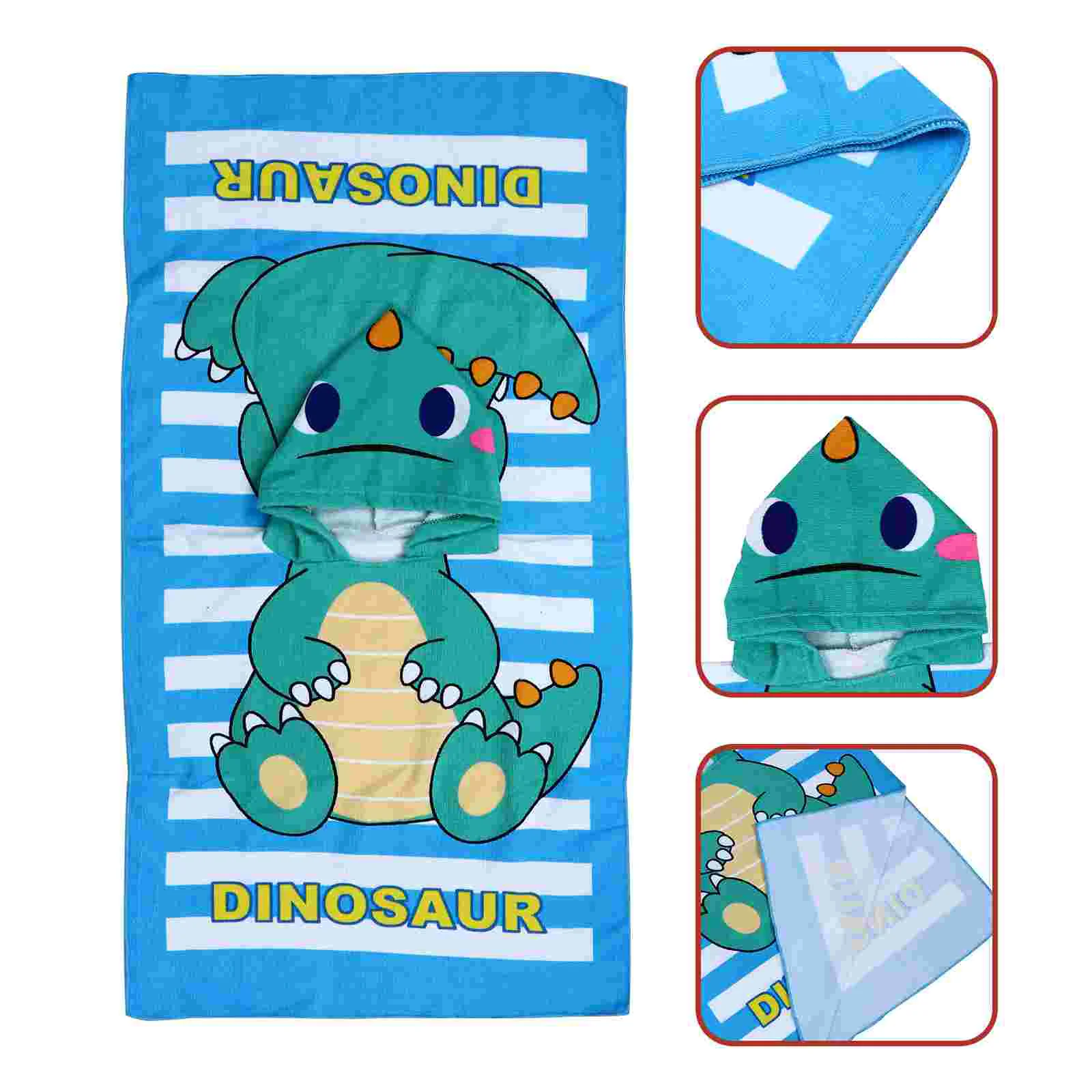 Cartoon Children\'s Bath Seaside Hooded Kids Towels 60x60cm Fiber Absorbent Breathable