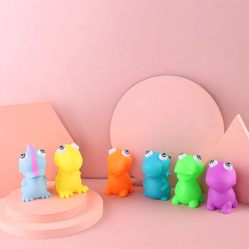 動物かわいい抗ストレスボール減圧目を見張りつく恐竜のおもちゃ抽象的なソフト粘着性スクイッシストレスリリーフおもちゃギフト J97