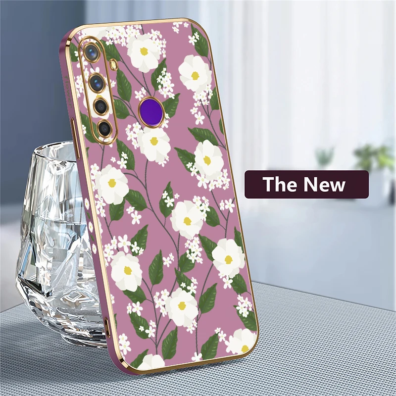 تصفيح سيليكون لينة جراب هاتف ل ممن لهم Realme V5 Q5 Q3i GT Neo 3 2 Pro X X7 Pro V25 V13 نوت 60 زهرة يترك غطاء طباعة