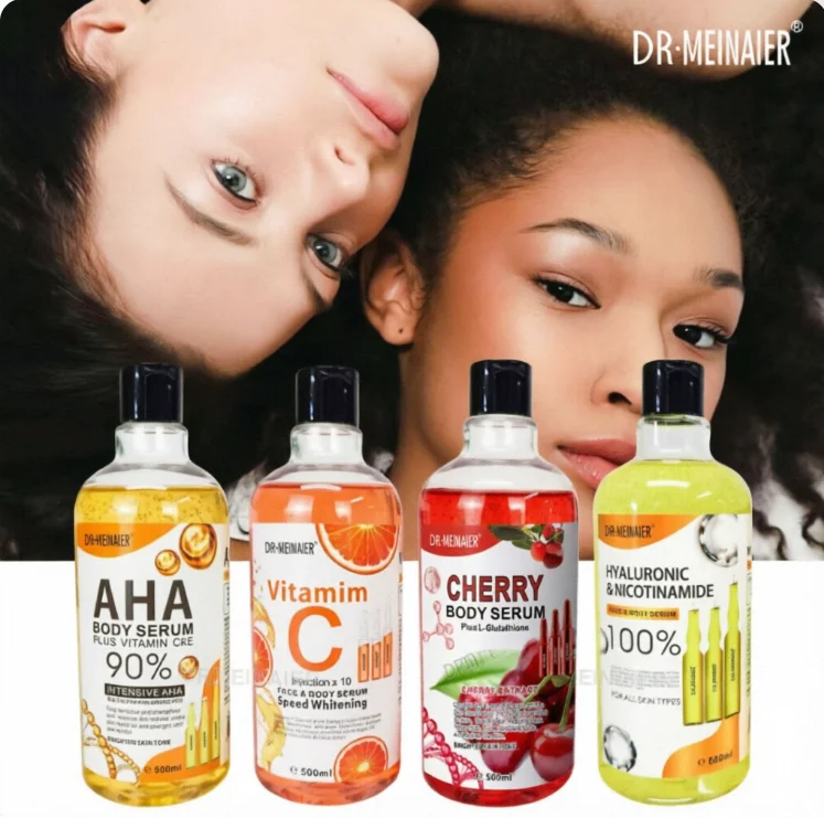 500ml Turmeric Face & Body Serum AHA Vitamin C Serum Anti Wrinkle Shrink Pores Moisturizing Brightening Skin Care Essence