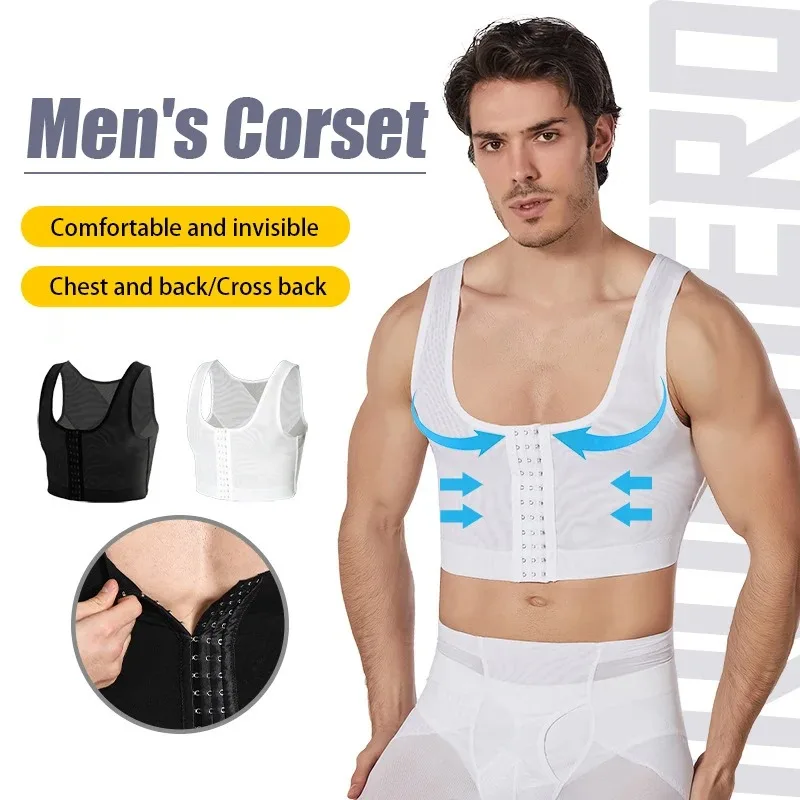 Ginecomastia che stringe il petto legante gilet dimagrante Body Shaper nascondi Moobs corsetto Shapewear cintura di compressione biancheria intima traspirante