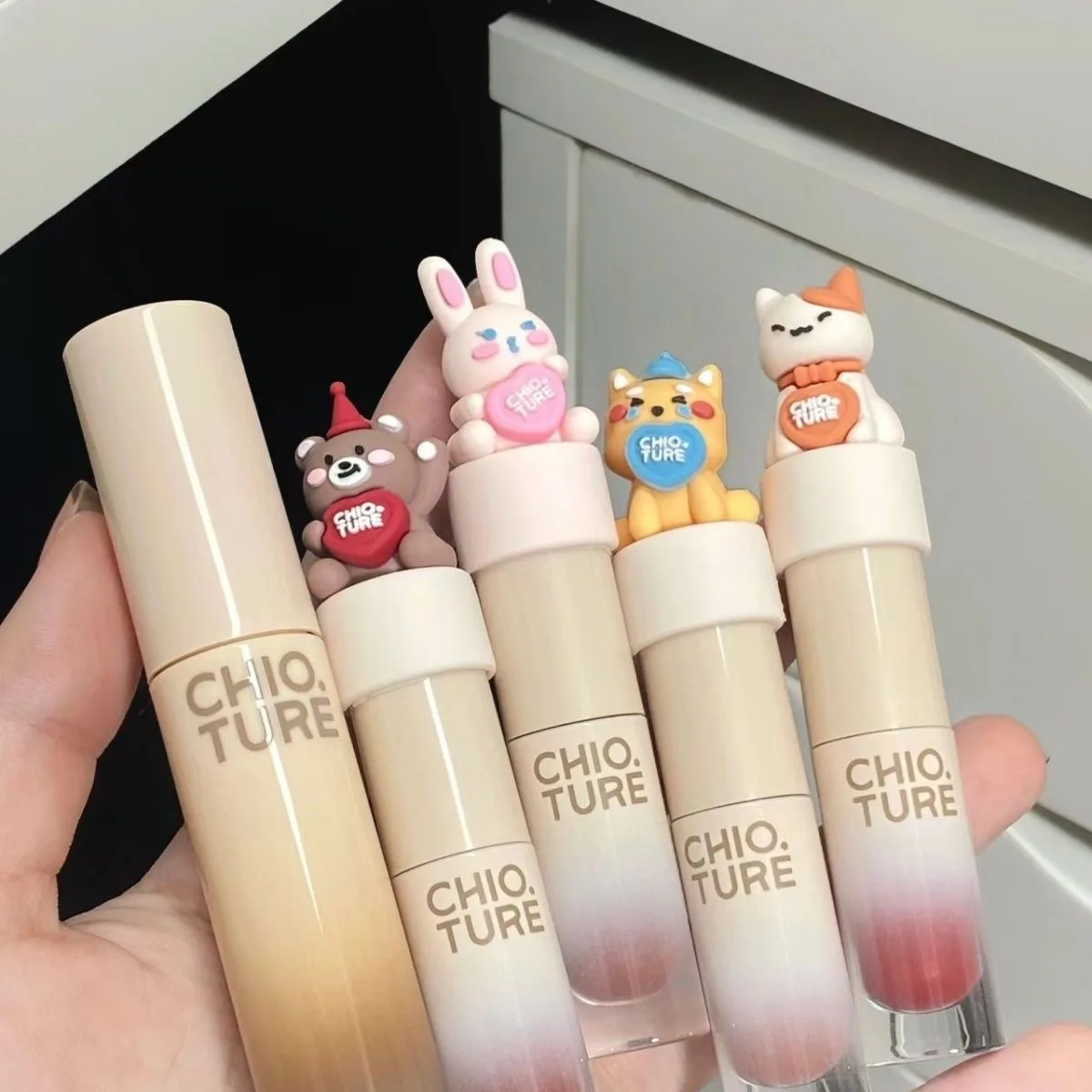 Chioture Mini Langdurige Lip Glazuur Set Make-Up Geschenkdoos, Lippenstift Niet Aanraken Cup, Cosmetica Als Cadeau Voor Meisjes