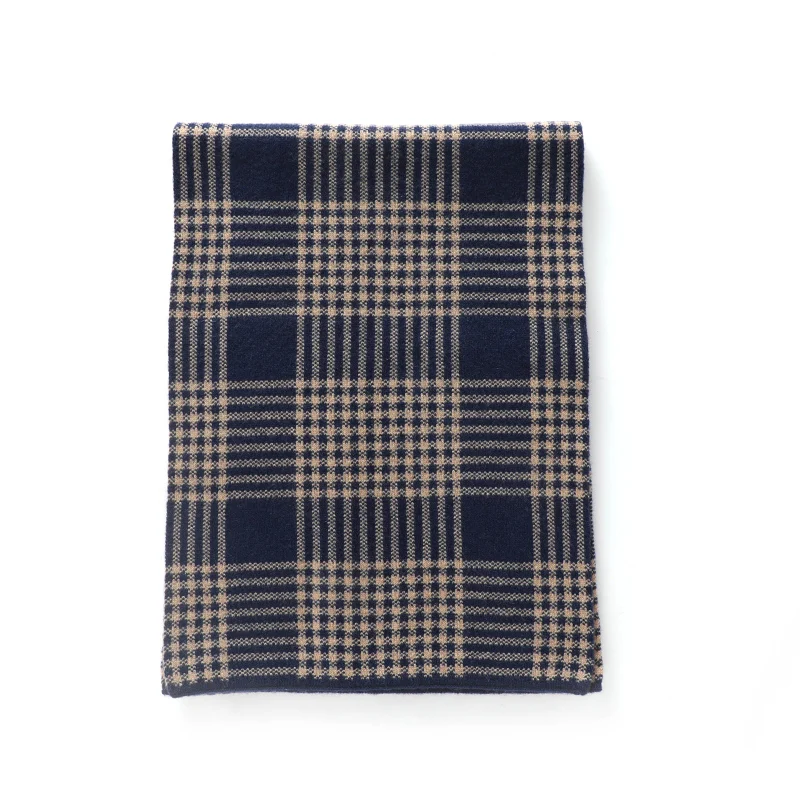 

DjzDsm мужской 100% кашемировый шарф в полоску клетчатый мужской деловой женский осенне-зимний теплый вязаный шарф универсальный