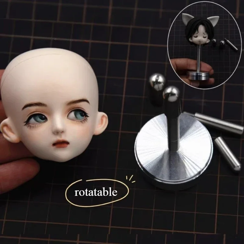 

OB11 Soft Clay Homemade Doll Head Multi Functional Bracket Neck Hole Artifact Clay DIY BJD Doll Head Bracket Tool Rotatable