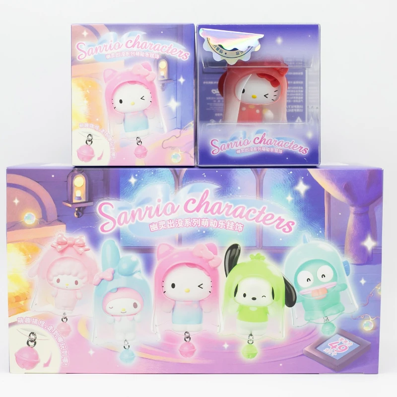 Moetch Sanrio Characters Blind Box Toys Ghost Haunted Series Wind Chimes Cute Kuromi Melody Doll Toys Collect Ornaments