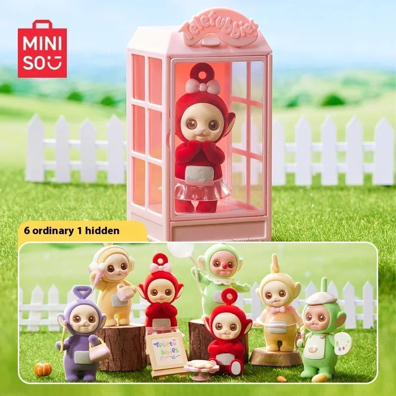 MINISO Teletubbies Collectible Figurine Desktop Decor Toy Statue Trendy Display Ornament Kawaii Present Cute Kids Birthday Gift