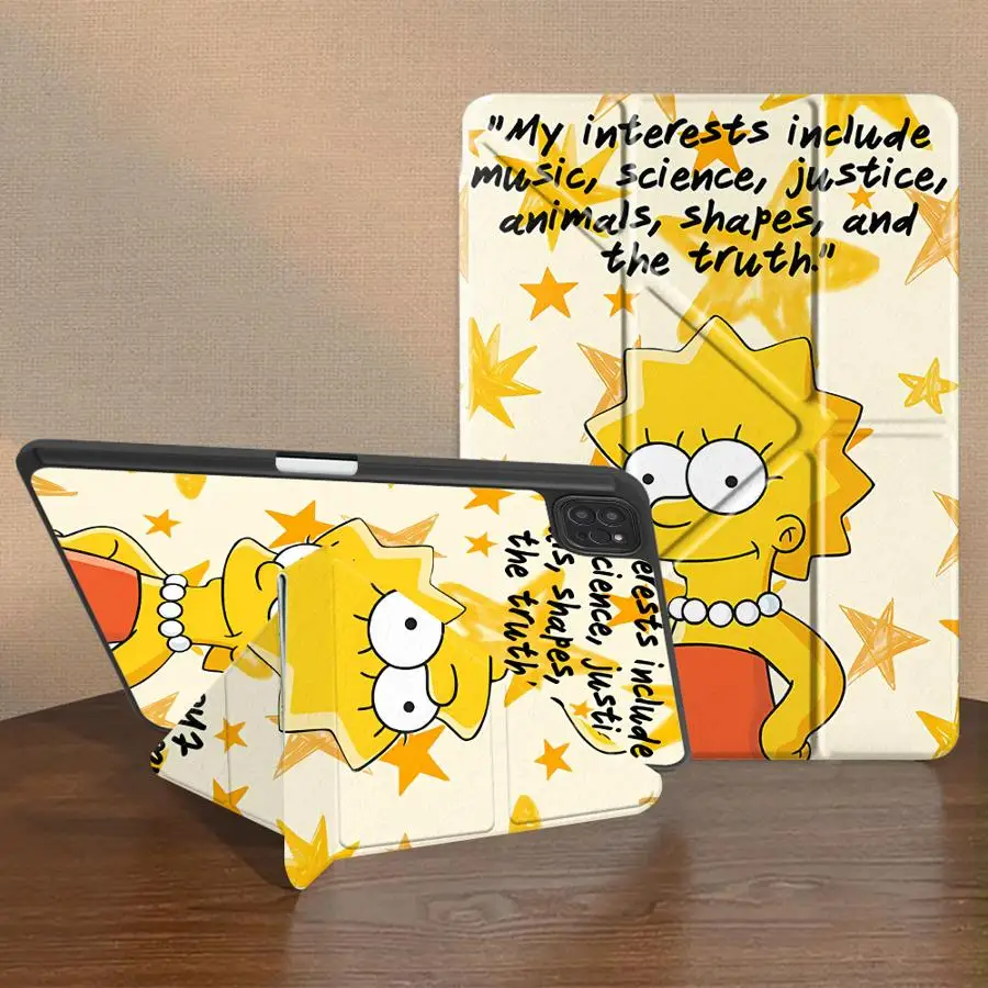 Comic S-Simpsons With Pen Slot Cover Tablet Case For iPad Mini 7 6 5 9th 11th Pro M4 13 2025 2026 12th Air 8 M2 M3 3 10th Gen