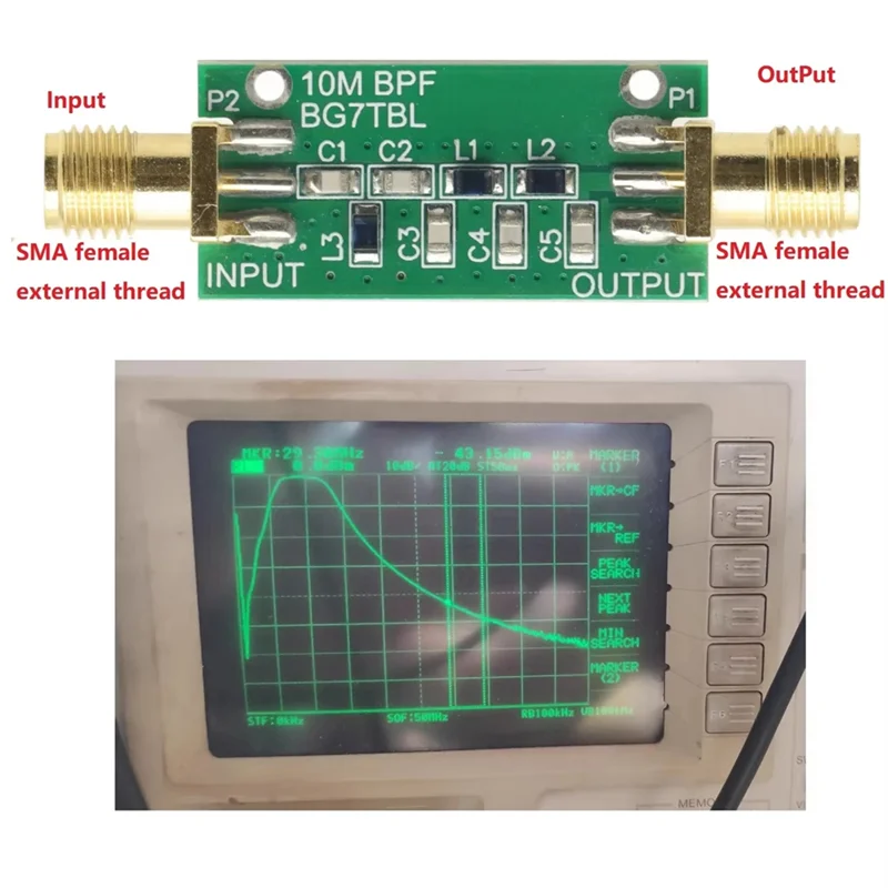 10Mhz BPF Bandpass Filter BPF Band-Pass Filter Low Insertion Loss FM Bandpass Filter Module