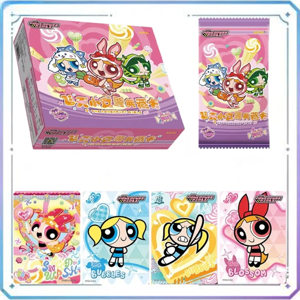 KAYOU Genuine The Powerpuff Girls Card Candy Pack CR Card Blossom Bubbles Buttercup Animation Collectible Cards Child Toys Gifts