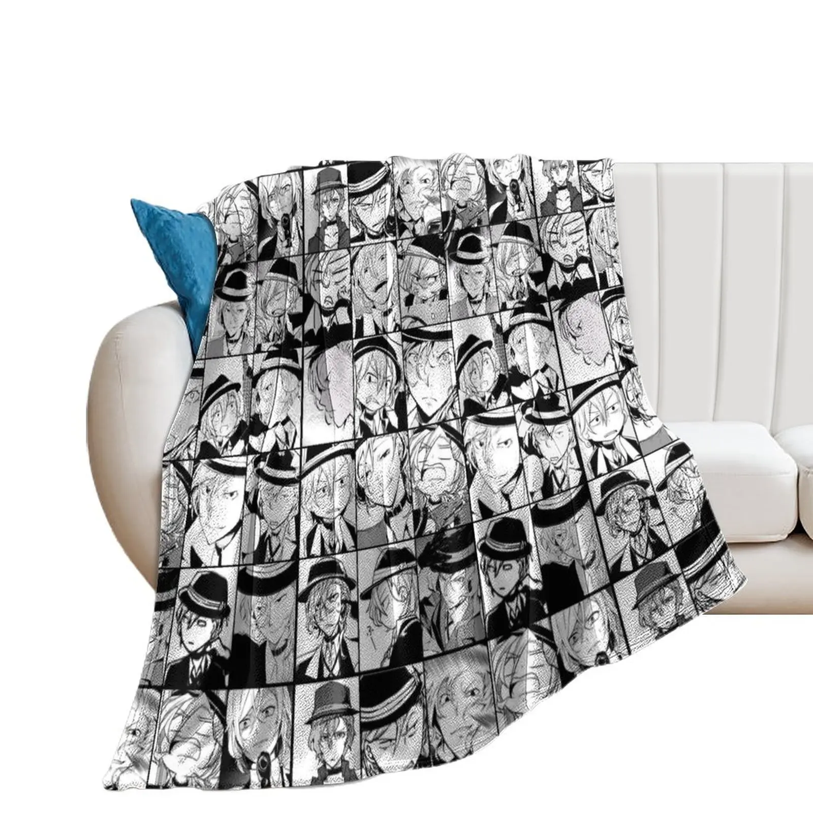 

chuuya collage- manga version Throw Blanket blankets and throws Warm anime Blankets For Sofas Blankets