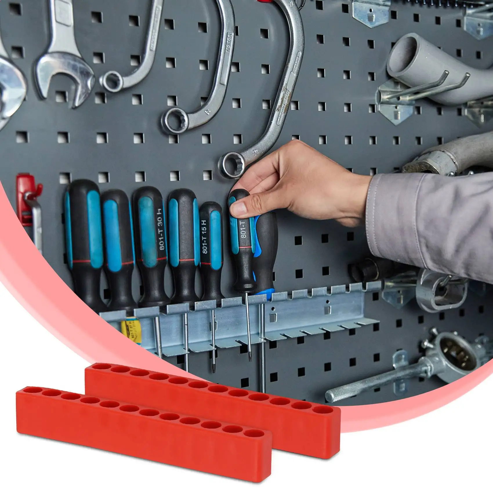 

-A43I 10 шт., держатель для отверток с 12 отверстиями, чехол для хранения, органайзер для шестигранных бит