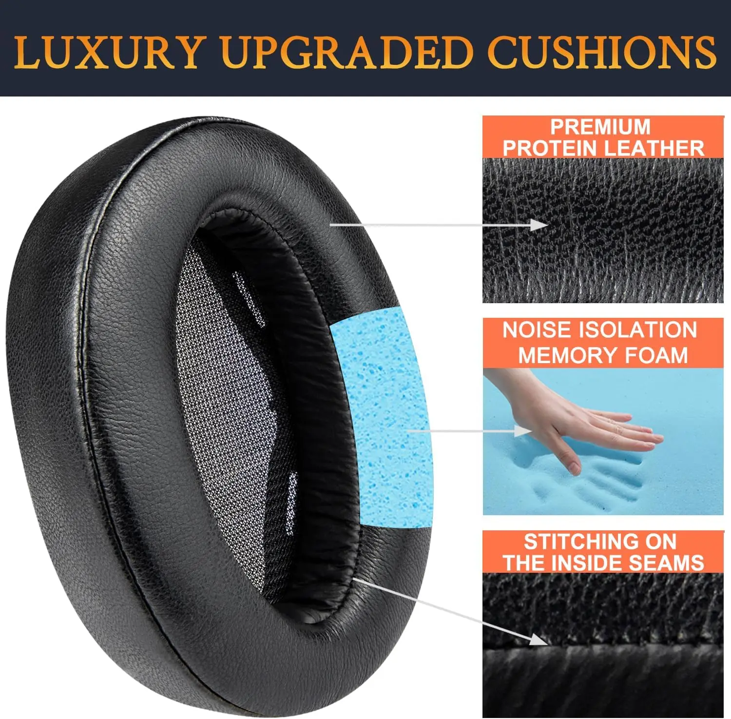 WHH910N Earpads & Headband Cover for Sony WH-H910N h.Ear on 3 WH H910N H910 Headphone Replacement Ear Pads Cushions Cover Foam