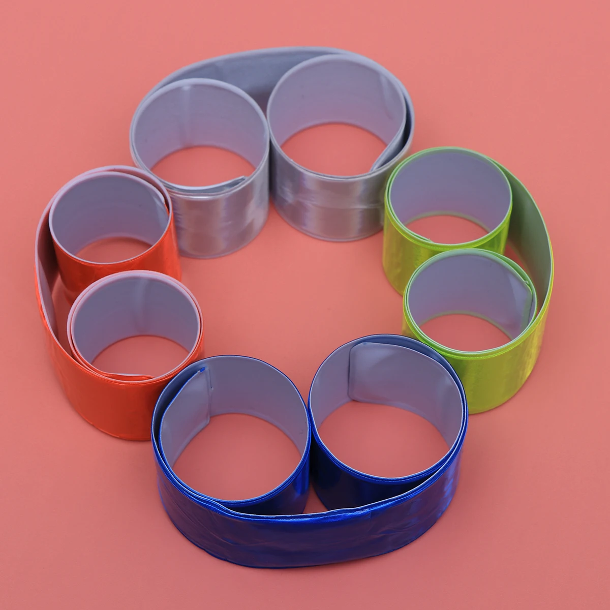 

8pcs Reflective Wrist Slap Bands Pvc Safety Armbands Night Running Bracelets High Visibility Adjustable For Walking Hiking