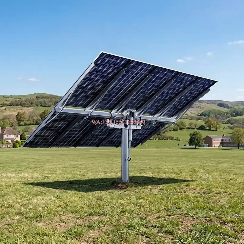 wmwmnu Robust Frame Ground Mount Single Post Single Axis Solar Tracker for Cost Effective Solar Energy Production