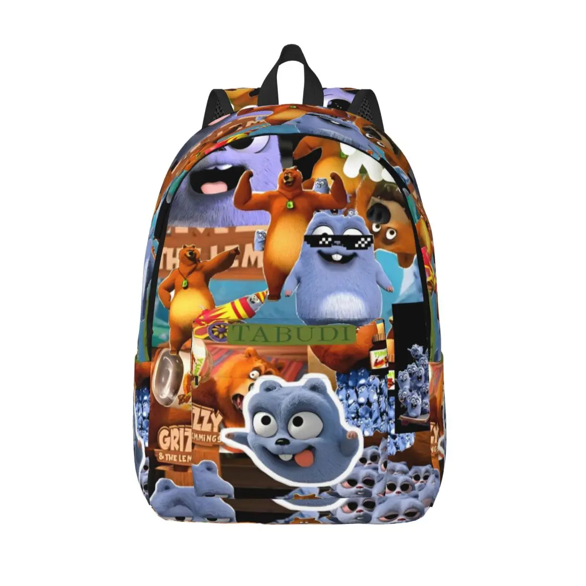 Grizzy And The Lemmings Cartoon Backpack for Men Women Teenage Student Work Daypack Laptop Computer Shoulder Bag Outdoor