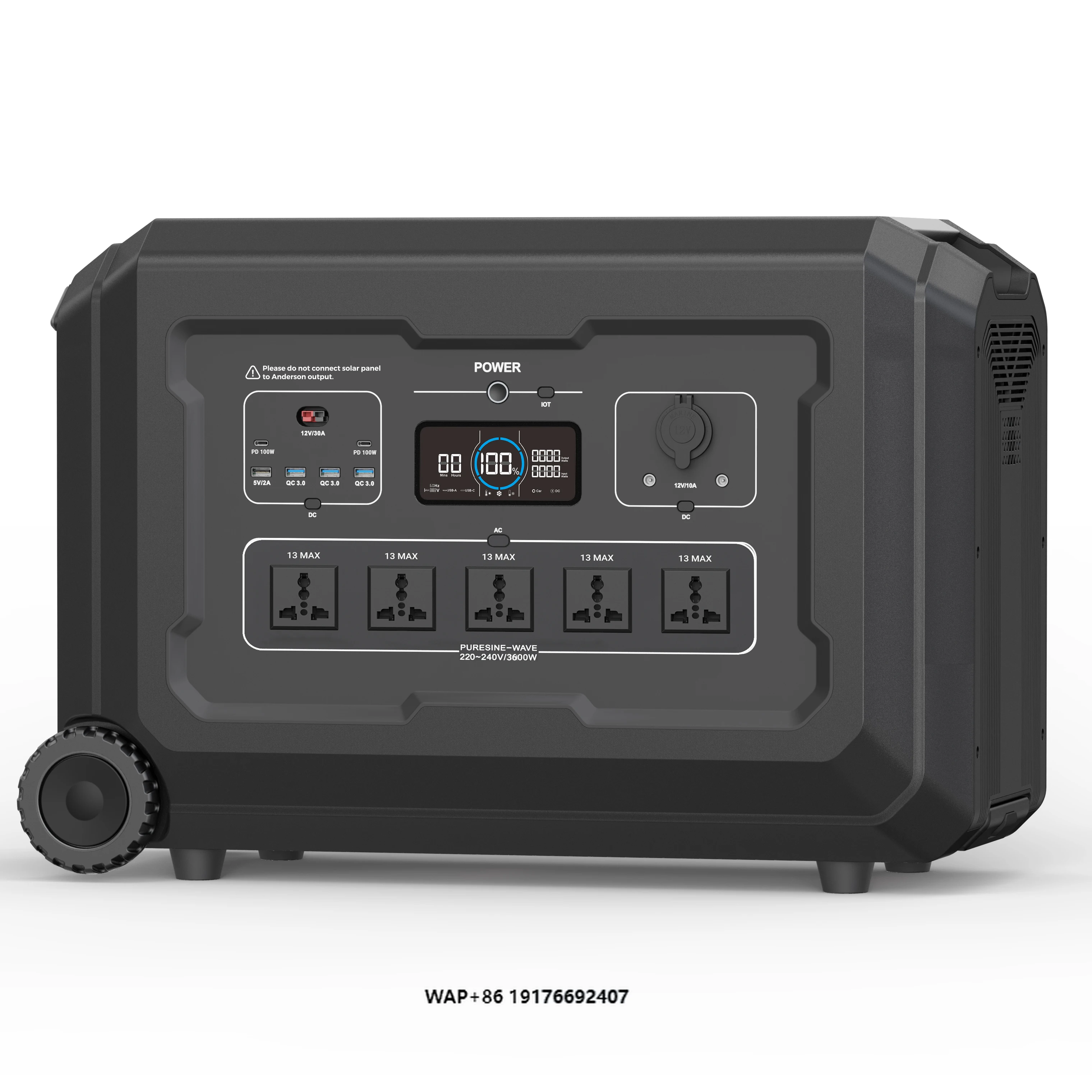 Excellent Quality 3600W 3072Wh Mobile Portable Power Station Expandable Pure Sine Wave Solar Generator for Home Outdoor Camping
