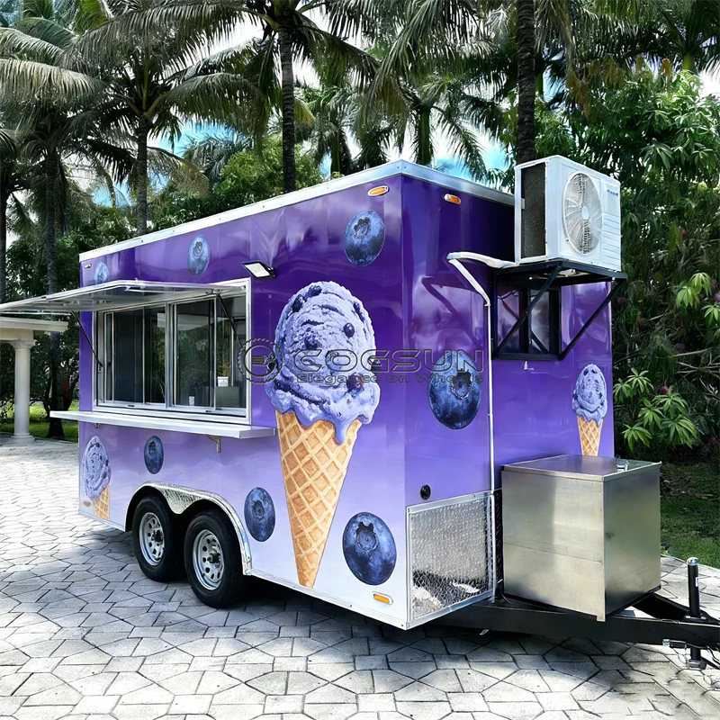 

COGSUN Luxury Mobile Ice Cream Cart Fully Equipped Concession Trailer Coffee Bar 2026 Hot Sale