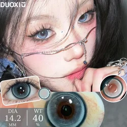 DUOXIU 1 Pair Fashion Blue Lenses for Eyes Diopters Myopia Color Contact Lenses Korean Style  Lenses soft Lenses yearly