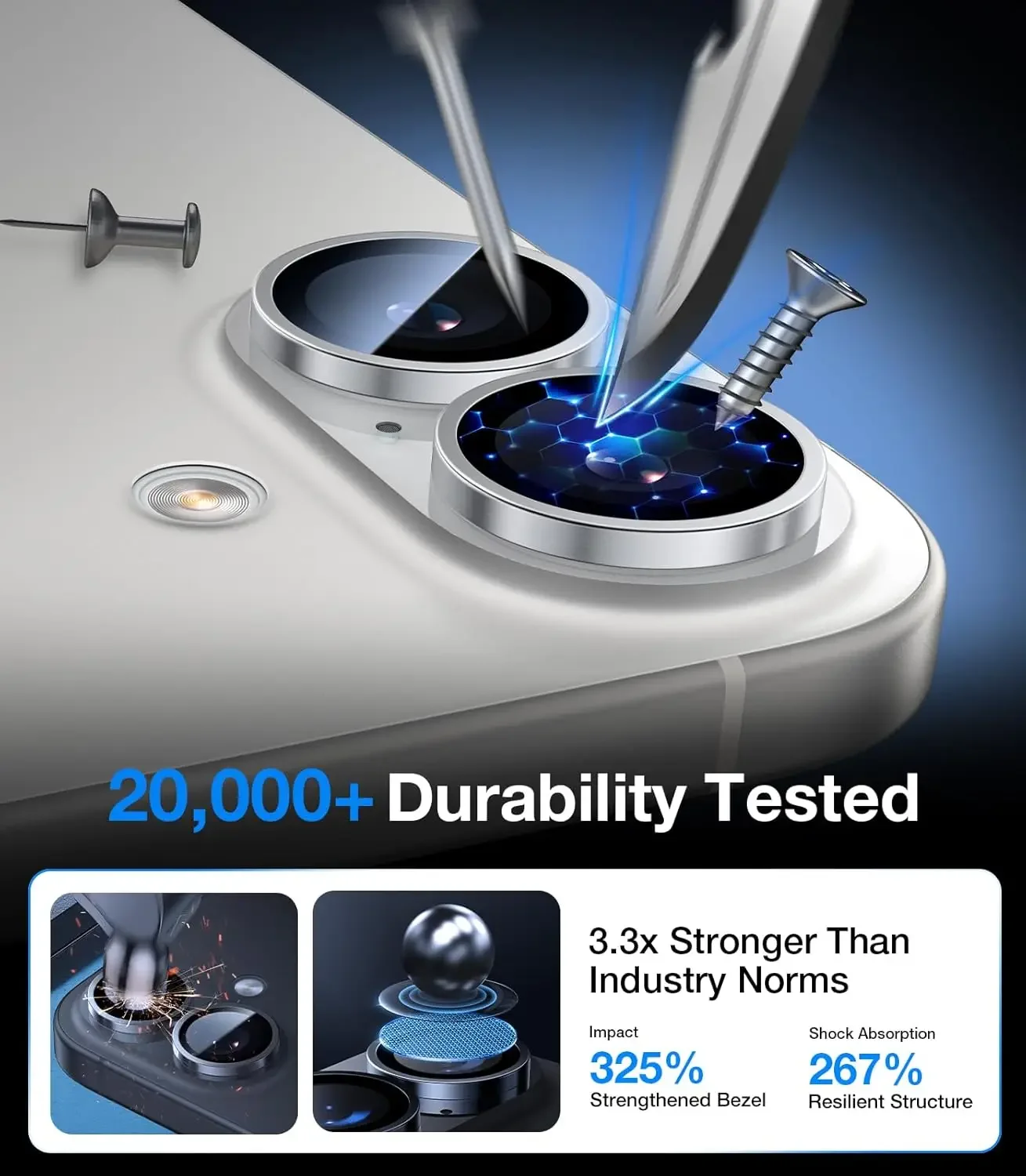 1-3 قطعة لهاتف أبل آيفون 17 اللون الأصلي للكاميرا الخلفية من الزجاج المقسى طبقة رقيقة واقية أسود فضي فاتح أرجواني أزرق أخضر