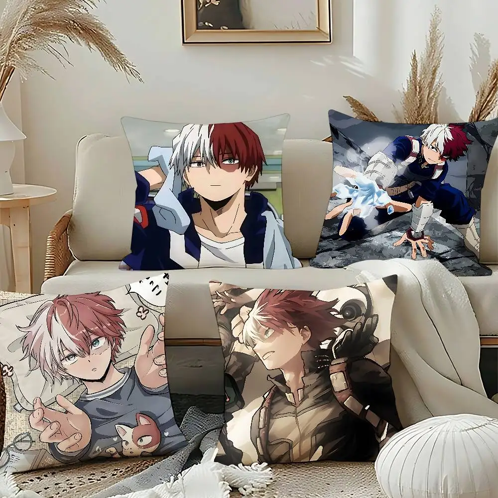 Cool S-Shoto Todoroki Throw Pillow Covers Pattern Cushion Cover Suitable For Sofa Bedroom Car Pillow Cover