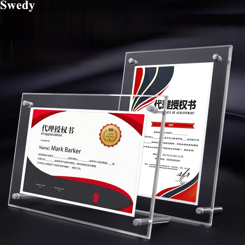 3 Pieces A4 210X297MM Acrylic Sign Holder 8.5 x 11 Table Wedding Acrylic Picture Frame Menu Flyer Paper Holder Display Stand