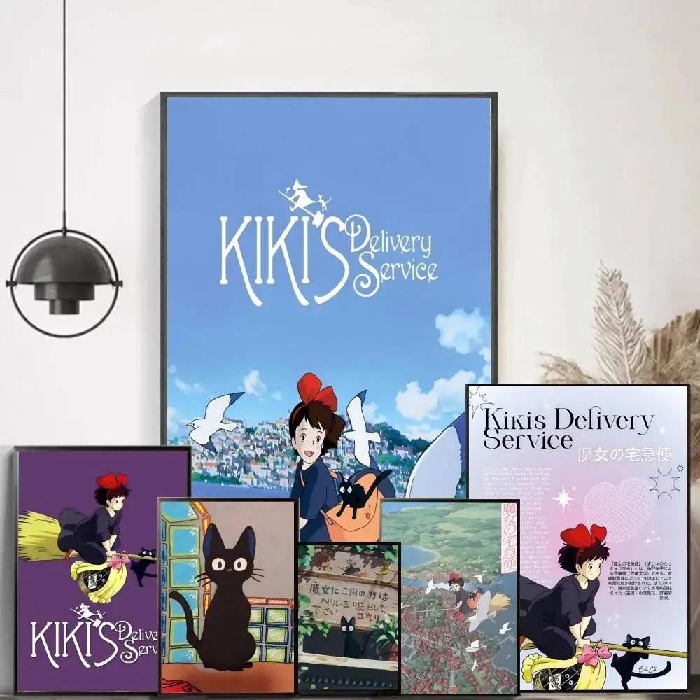1 قطعة أنيمي K-Kikis D-خدمة التوصيل جيجي المشارك طباعة لغرفة النوم غرفة المعيشة ديكور المنزل اللوحة جدار الفن HD صورة جدارية #1