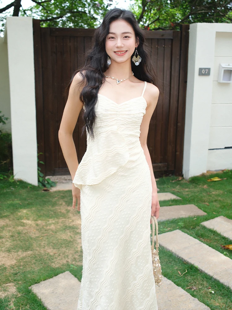 

Uncle Peter Pan Rain Town Gift Comfortable Long Sve Open Cardigan Slimming Strap Dr Faionable Women's Set Spring 2025