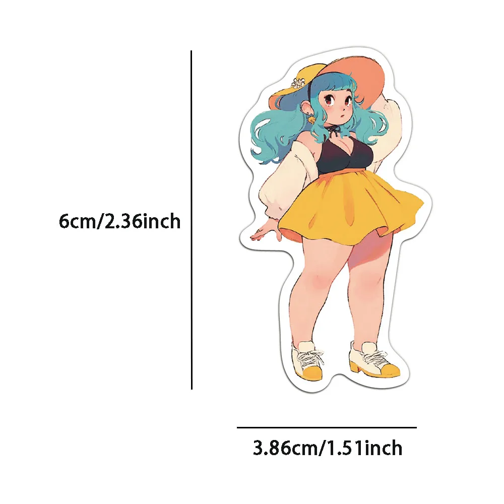50PCS Creative Fat Stickers Cartoon Cute Handbooks Laptop Cases Computer Tablets Waterproof Stickers