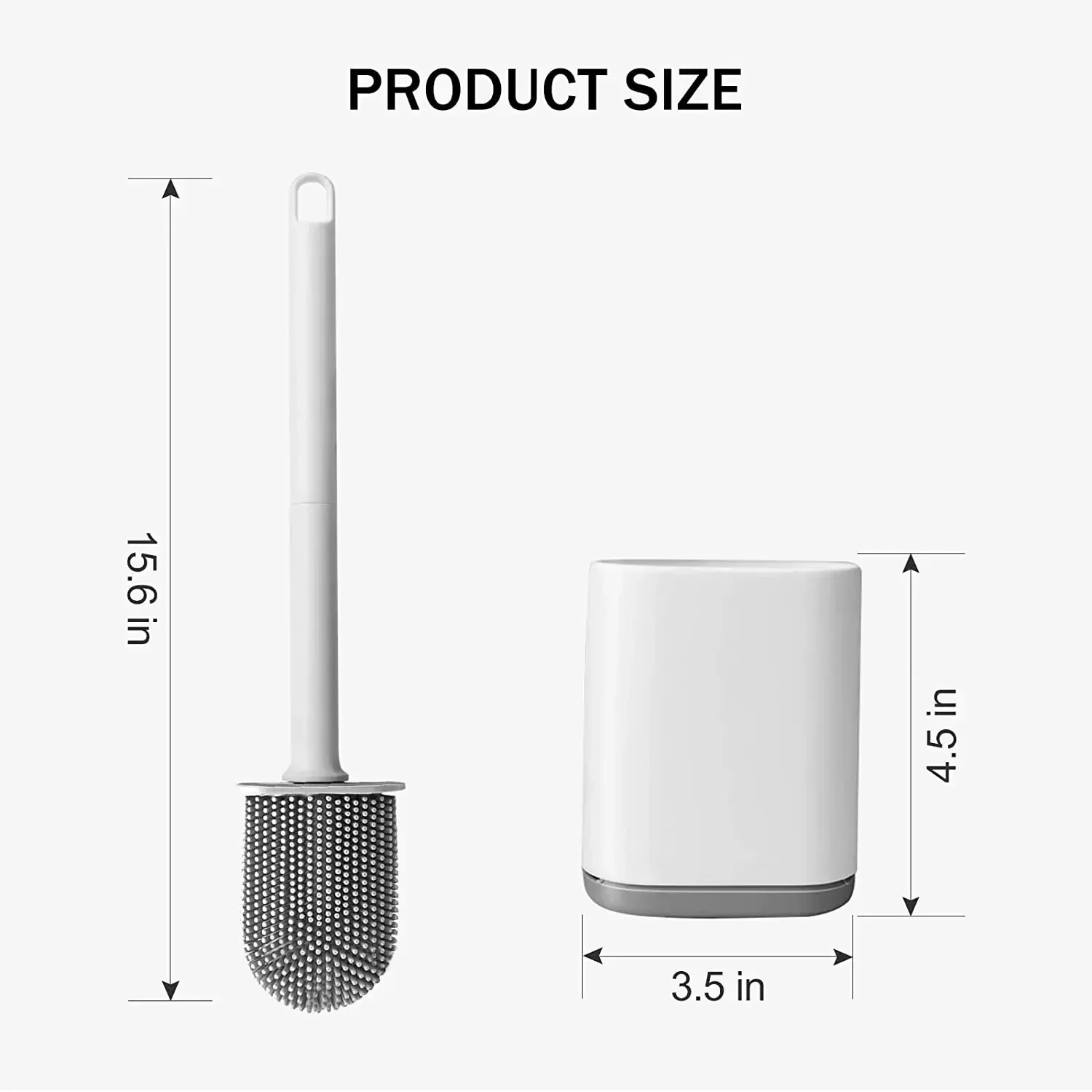 New Soft Rubber Toilet Brush Household Bathroom Wall-mounted Cleaning Brush No Dead Angle Cleaning Toilet Brush with Bracket