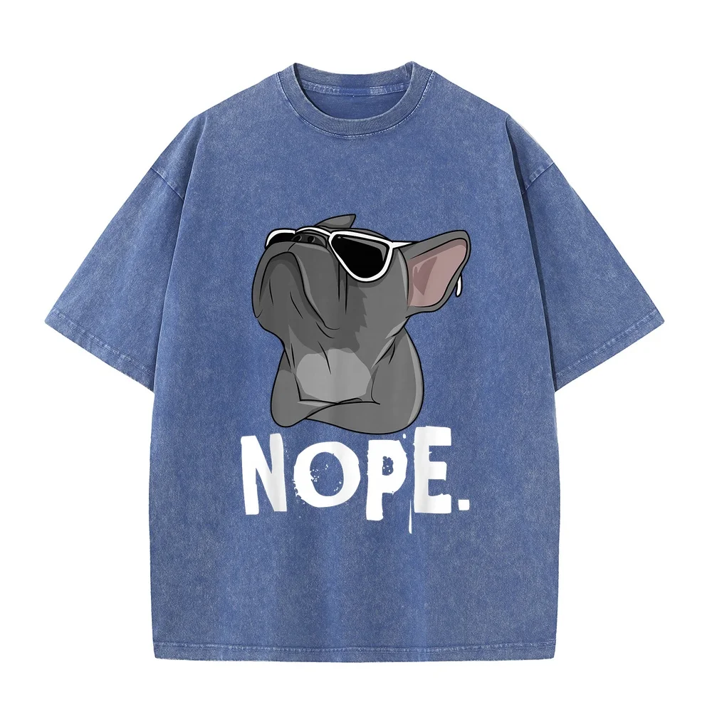 Nope Lazy Frenchie for French Bulldog Dog Lover T-Shirt 티셔츠 Short Sleeve Tee Clothes Graphic Full Size Basic Men Pet Owner