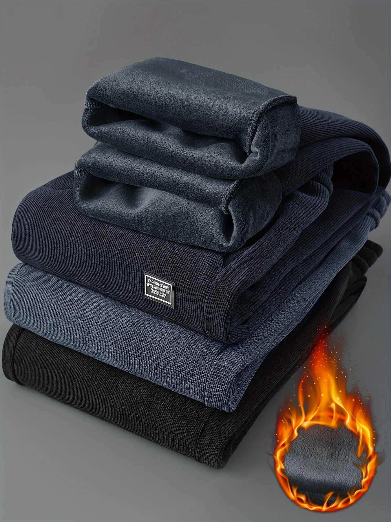 Winter Corduroy Sweatpants Men Drawstring Fleece Lined Thick Warm Wide Leg Straight Casual Pants Male Loose Trousers Size 5XL