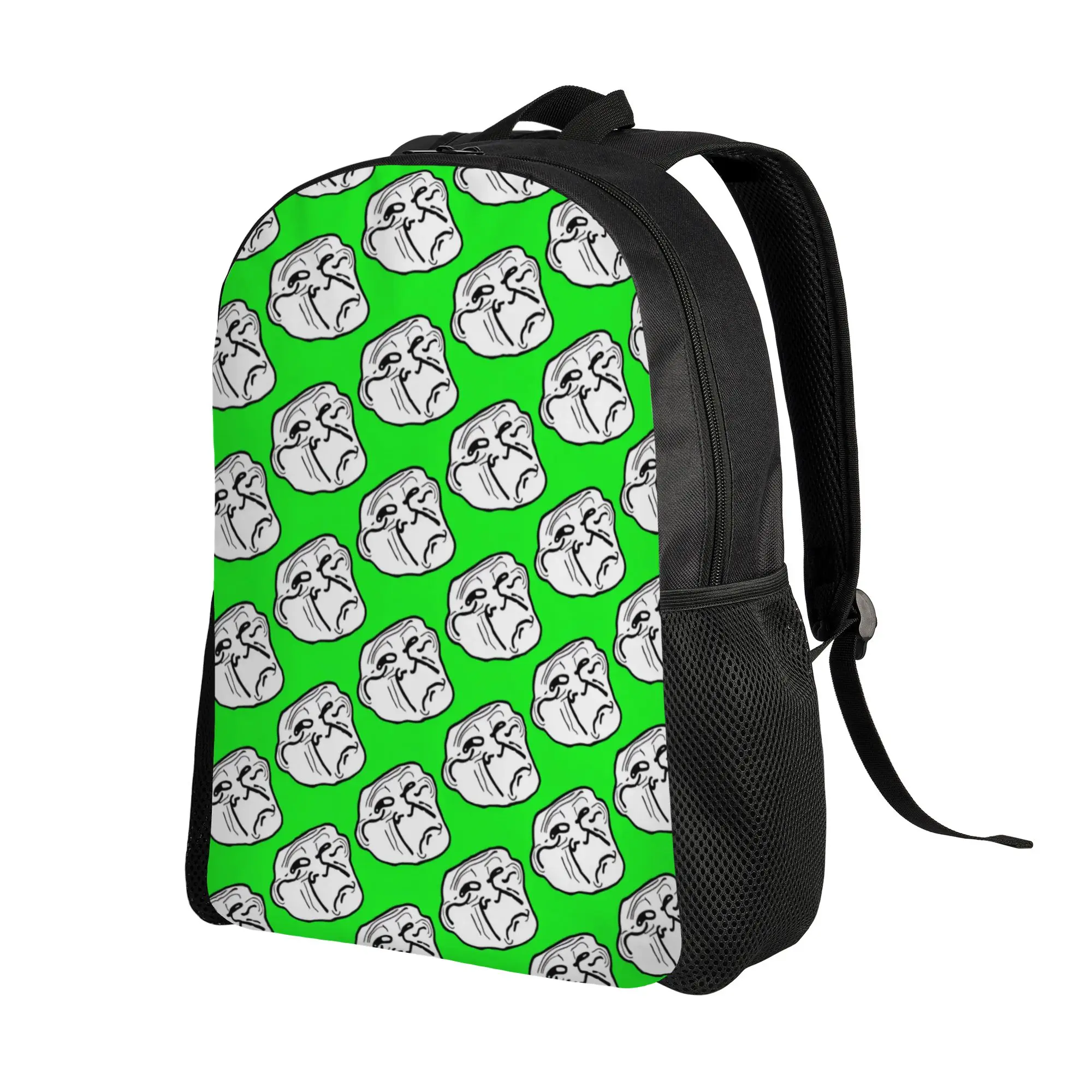 Trollface Rage Comic Meme Image Of A Character Backpack Funny Backpacks Girl Outdoor Style Lightweight High School Bags Rucksack